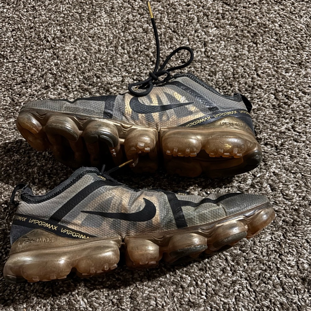 Nike VaporMax Black and Gold Sneakers